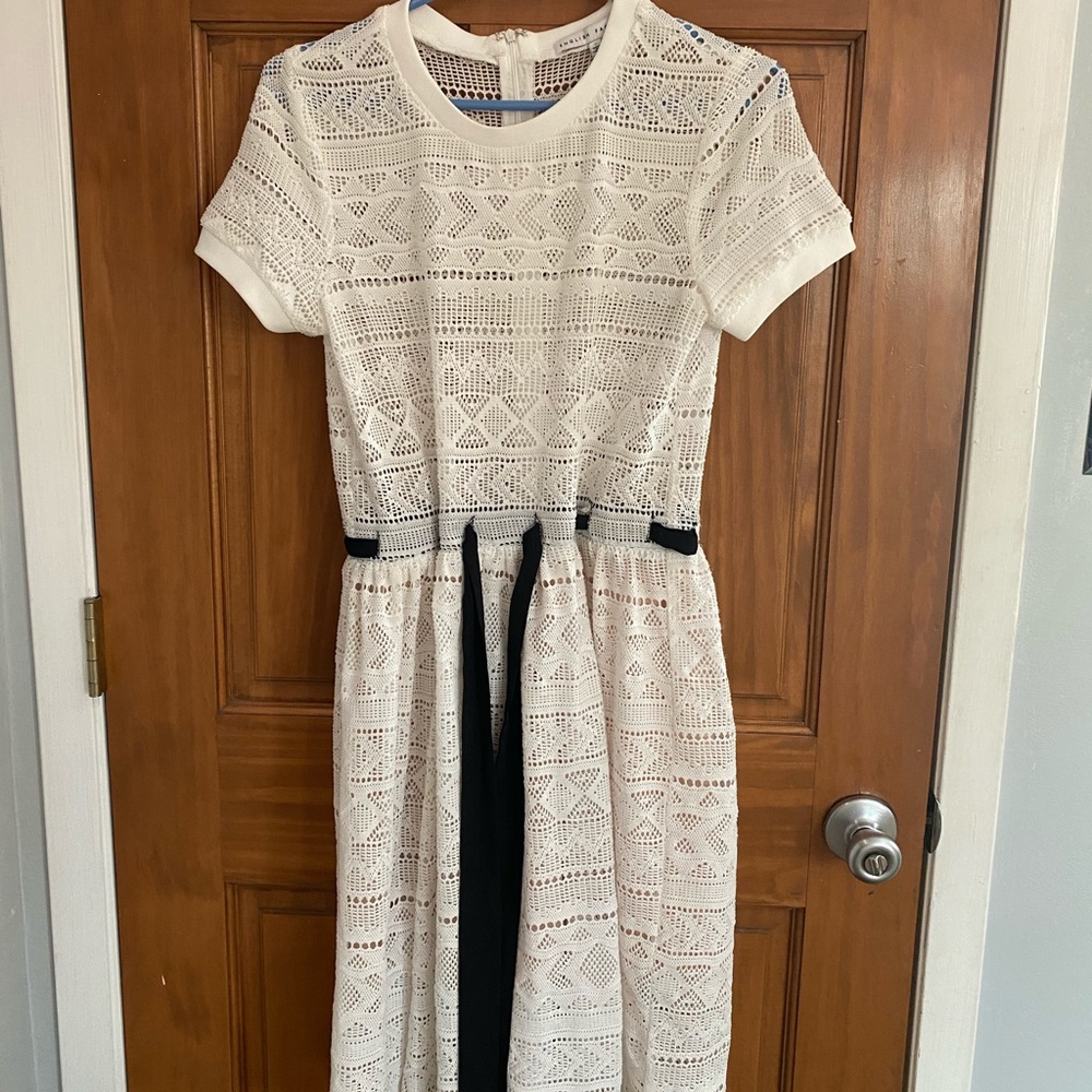 White dress very nice for spring, tank underneath
